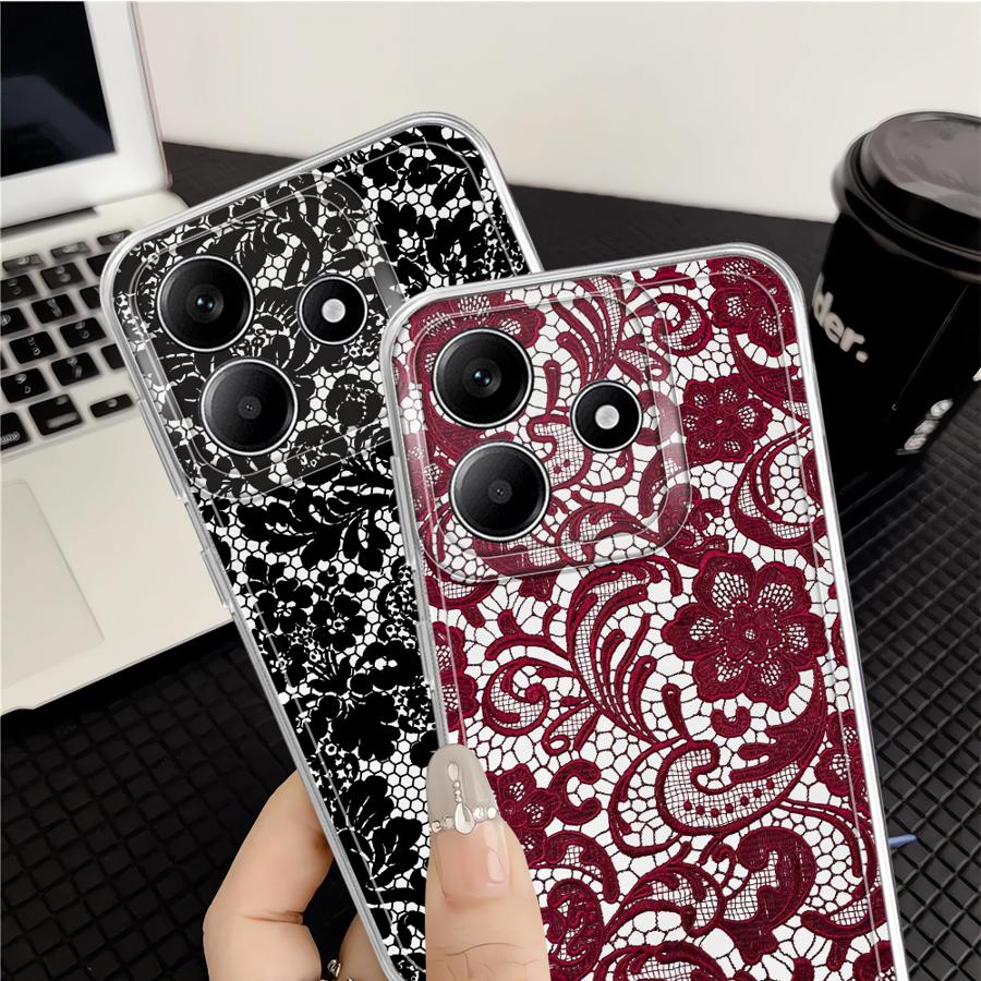Sexy Lace Soft Phone Cover Case for Xiaomi Redmi Note 14 Pro Plus 13C 9 10 10S 14C Note 13 11S 11 12S 12 A4