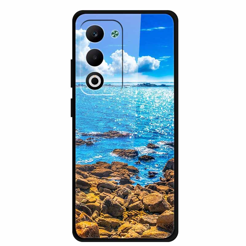 Glass Back Cover For OPPO A5i Pro 5G Case A5iPro Coque Hard Tempered Glass Case For OPPO A5m A5 5G 4G Phone Case A 5 Soft Bumper