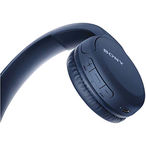 Sony Wireless Headphones WH-CH510 / Bluetooth / AAC Compatible / Up to 35 Hours of Continuous Playback / 2019 Model / with Mic / Blue WH-CH510 L