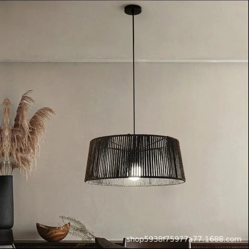 New Chinese style tea room restaurant pendant light tatami study room rope pendant light bar pendant light