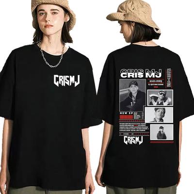 Rapper CRIS MJ Album Tour 2025 Cover Graphic Tshirt Women Men Clothing Harajuku Gothic T Shirts Cotton ONeck Oversized T Shirt