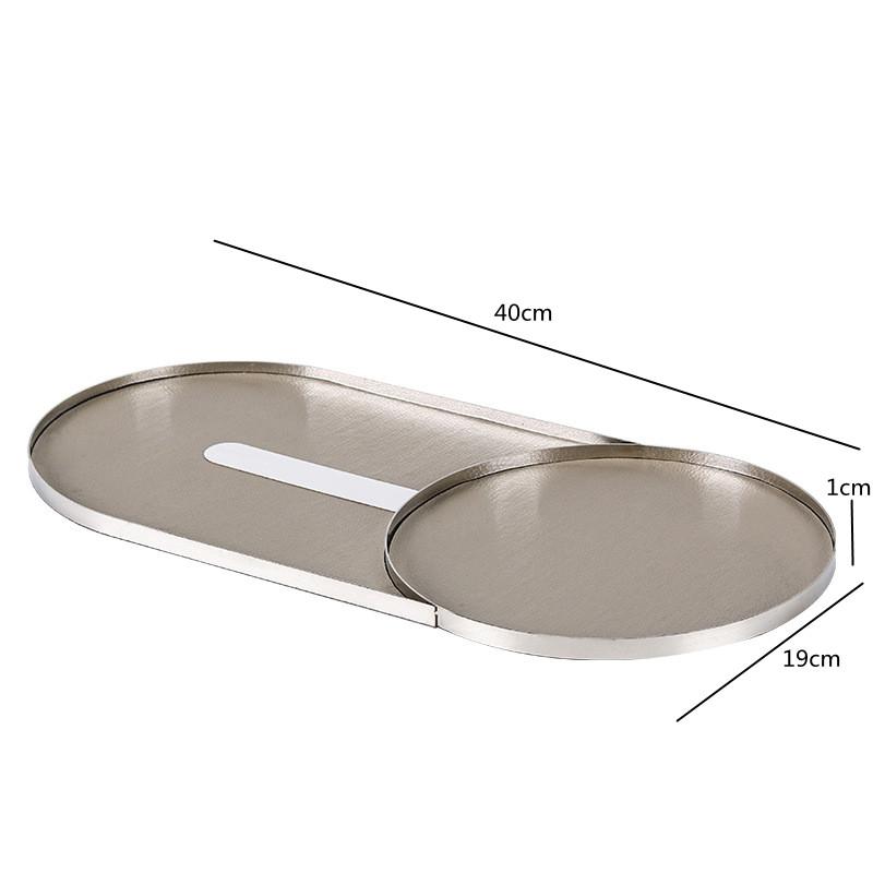 Nordic Light Luxury Curved Metal Leather Tray, Bathroom, Cosmetics Storage Tray, Living Room, Dining Room, Bedroom Decoration