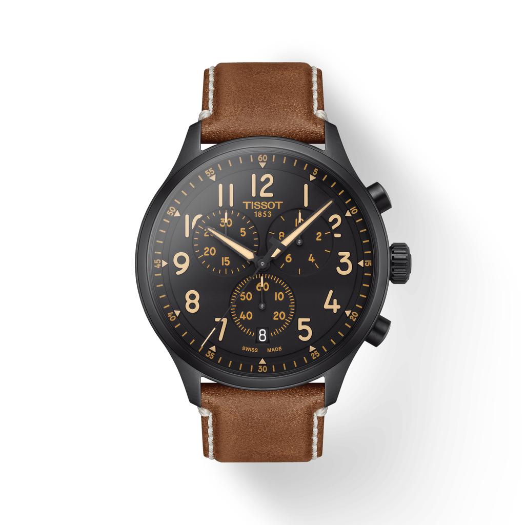 Tissot Leather Strap black Dial Men's Fashion Watch T116.617.36.052.03