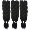 48inch 170grams 24inch 2X Pre-Stretched Jumbo Single Weft Braiding Hair Extensions Yaki Texture Dyed Heat Resistant Hot Water