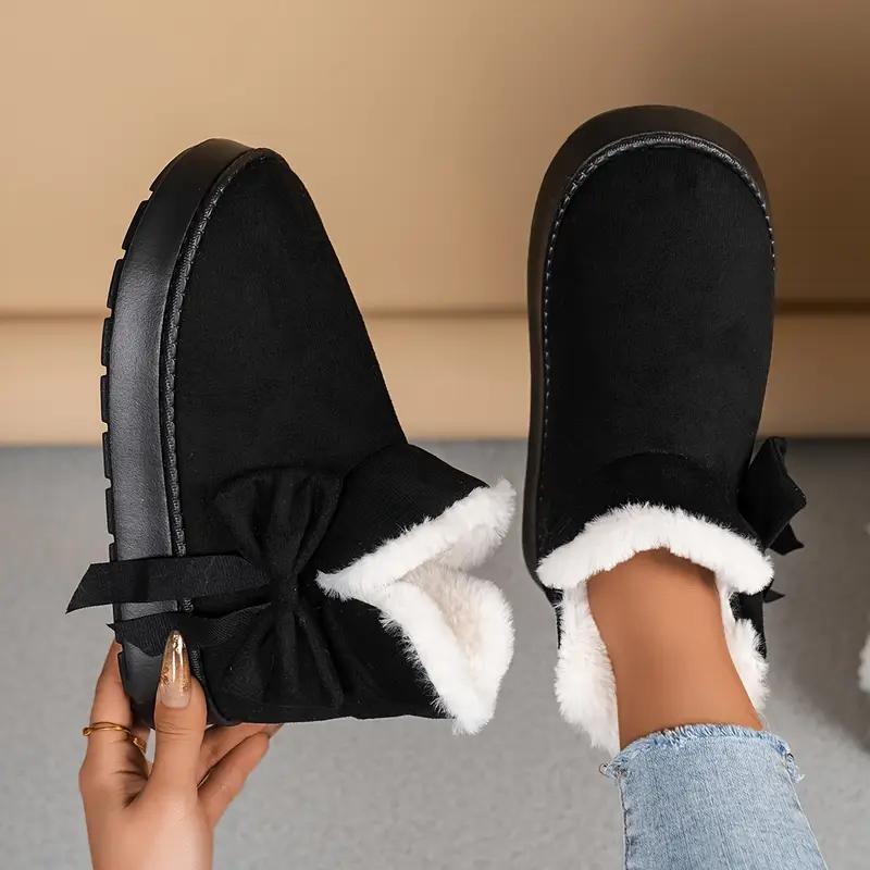 

Хлопковые тапочки для дома, Толстые и теплые хлопковые туфли с бантиками, Хлопковые ботинки для осени и зимы 38-39