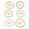 6Pcs/set Bohemia Handmade Geometric Ball Bead Chain Bracelet Vintage Stacked Ball Beaded Bracelet For Women Trend Party Zircon