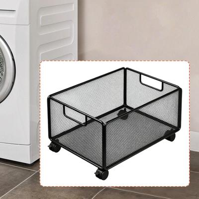 Mesh Rolling File Cart Portable Storage Basket Shelf for Crafts, Folders