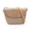 Used Macadam Shoulder Bag PVC Coated Canvas Leather Beige Brown Used Women