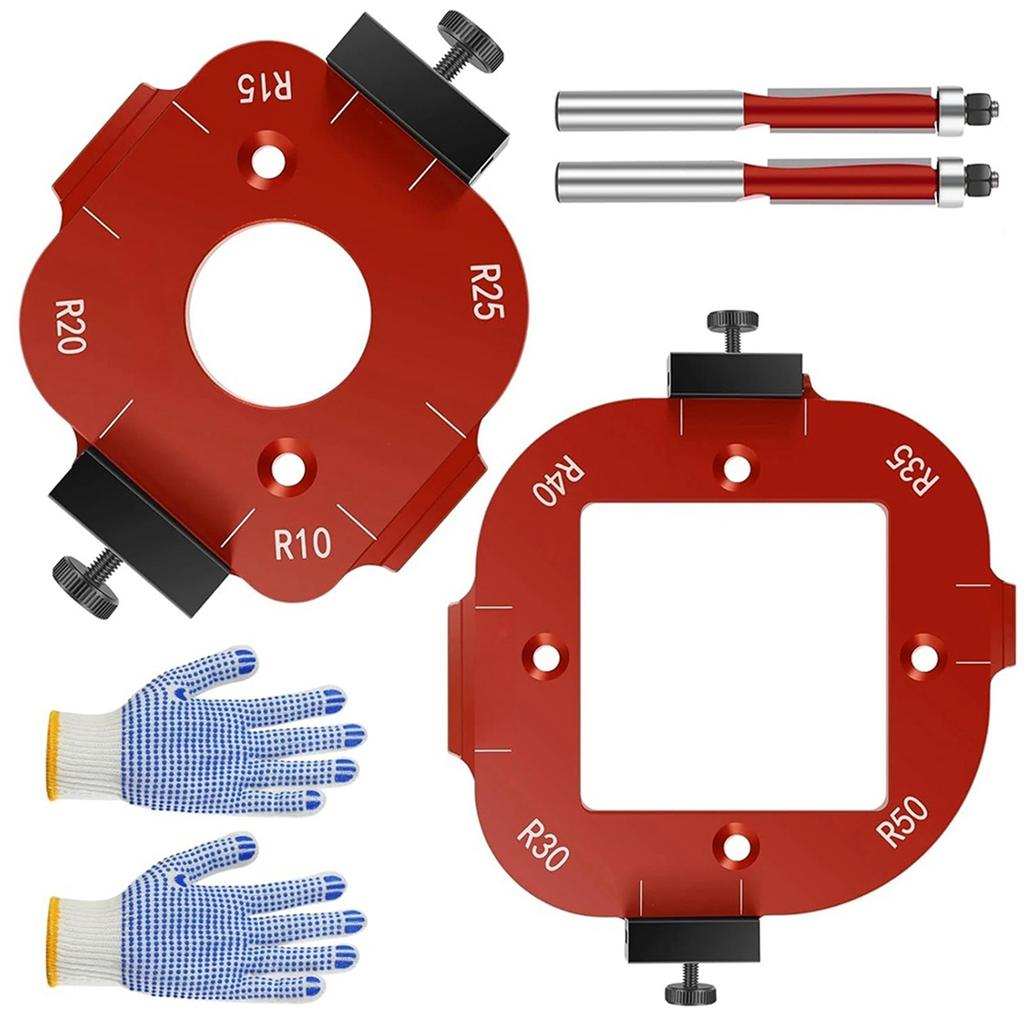 2025+ Router Corner Radius Template,2pcs Radius Jig Router Templates for Woodworking, Aluminum Alloy Router Corner Jigs