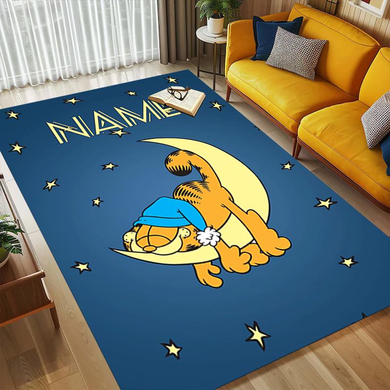 Personalized Name Garfield's Name Living Room Non-Slip Area Rug Soft Carpet for Bedroom Playroom Sofa Office Home Decor Doormat