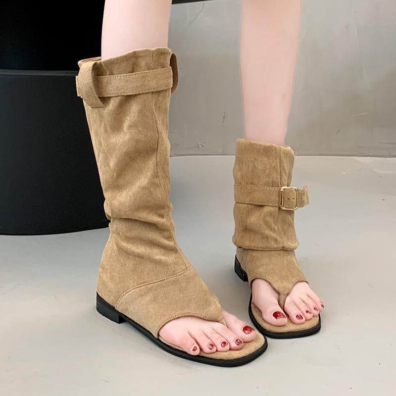 Fashion Women's Summer Boots Ankle Boots Sandals Fashion Wedges Women Middle Tube Boots Retro Style Women Causal Sandals Sandalias Mujer