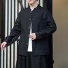 Men's Chinese-Style Linen Shirt: Loose, Plus Size, Spring/Autumn Casual Hanfu Jacket