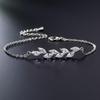 Elegant Willow Leaf Branches Zircon Silver Bracelet