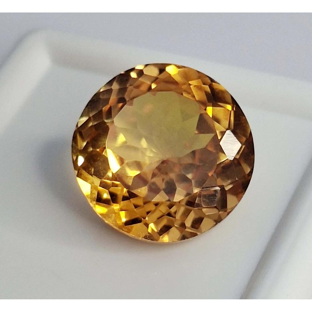 Natural Orangish-Yellow Citrine 8-10 Ct Round Cut Certified Beautiful Gemstone