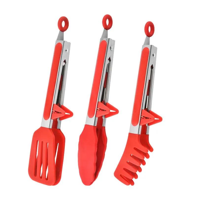 Food Tong Set Stainless Steel Kitchen Tongs Silicone Nylon Non-Slip Cooking Clip Clamp BBQ Salad Tools Grill Kitchen Accessories