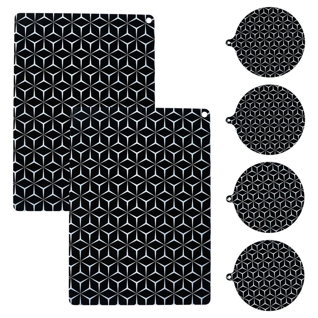 2/6 Pcs Induction Cooktop Mat Non-stick Induction Cooktop Protector Pad Heat Resistant Placemat for Home and Kitchen Accessories