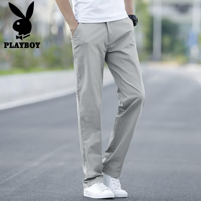 PLAYBOY Men's Loose Straight-Leg Casual Pants