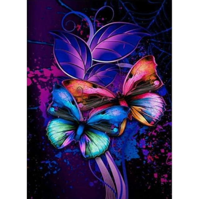5D DIY Diamond Painting Kit Colorful Butterflies Flying Diamond Embroidery Rhinestones Decorations for Home