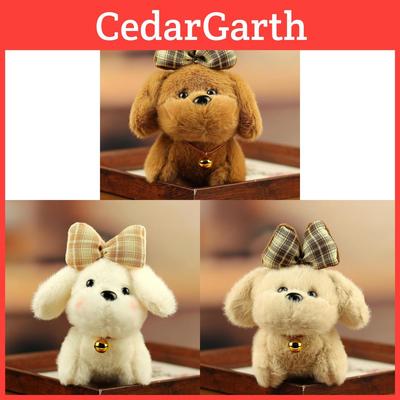 Plush Dog Keychain With Cute Bowtie Felt Toy For Backpack Decoration