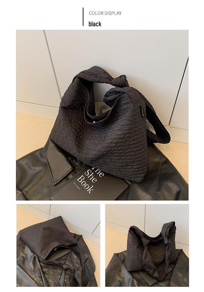 2026 Summer Stylish Large Capacity Women's Tote Bag - Gentle Texture, Plain Color, Shoulder/Handheld