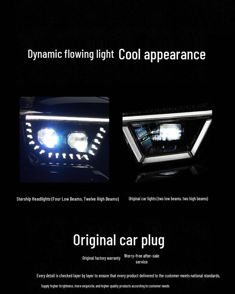 Tank 400 Hi4-T Starship Double Straight Headlight Assembly - Non-Destructive Replacement Car Lights.