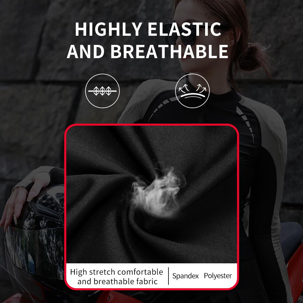 Damskie koszulki motocyklowe z miękkim pancerzem, motocrossowe, ochronne warstwy bazowe, ochraniacze na ramiona