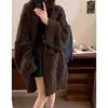 Lazy wind new loose medium and long thickened autumn and winter with knitted cardigan sweater jacket women