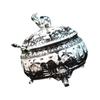 Q1JB Elegant Alloy Sugar Bowl with Lid and Spoon Elephant Kitchen Container Alloy Texture Table Decorating Accessories