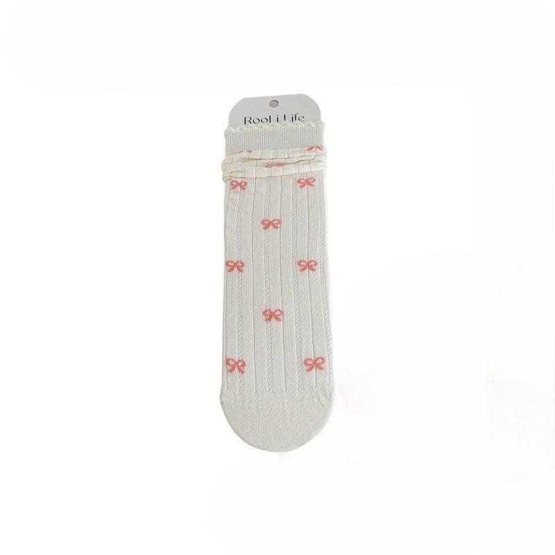 

Женские летние модные новые носки-трубы без косточек с бантом и кружевом 1 pair белый/розовый