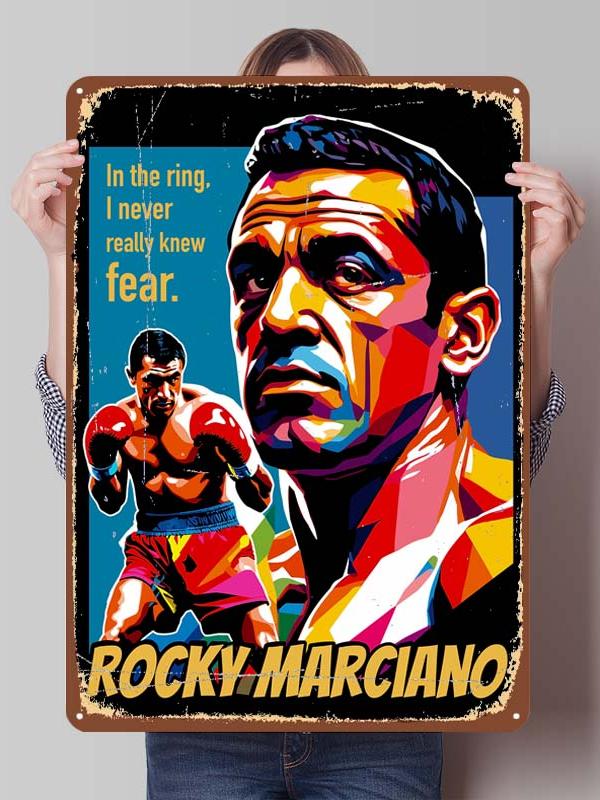 Rocky Marciano Bokser Metalowe Plakaty Vintage Dekoracja Wnętrz Niestandardowe Bokserskie Metalowe Tabliczki Cyny do Dekoracji Ściennej Retro Dekor