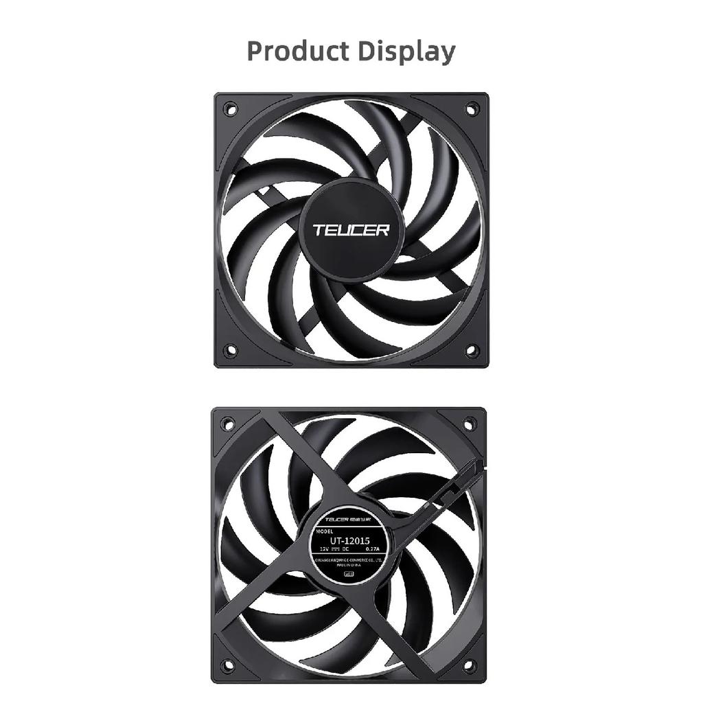 TEUCER UT-12015 12cm Thin Fan PWM 4PIN 800-2400RPM Computer Case Cooling Fan120mm 15mm Ultrathin PC Chassis Fan