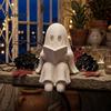 Small Shelf Sitter Ghost Reading Book Halloween Decoration, 3D Printed Statue, Unique Bookshelf Figurine Cute Spooky Sitting for Bookshelf,
