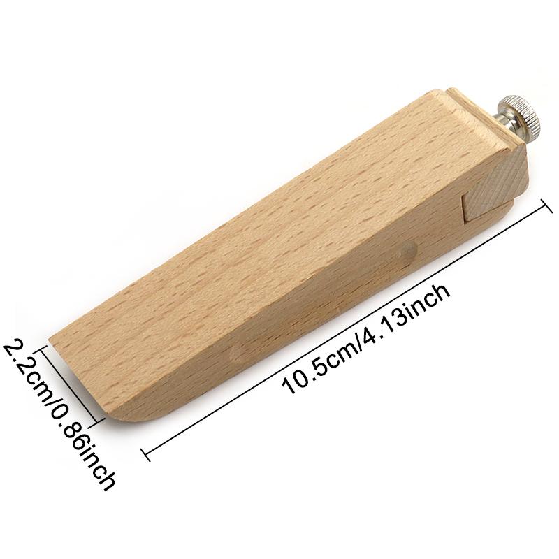 1pc 10.5*2.2cm Diy Wooden Sandpaper Clip, Sandpaper Polishing Block, Leather Sealing Polishing Edge Treatment Craftwork Tool
