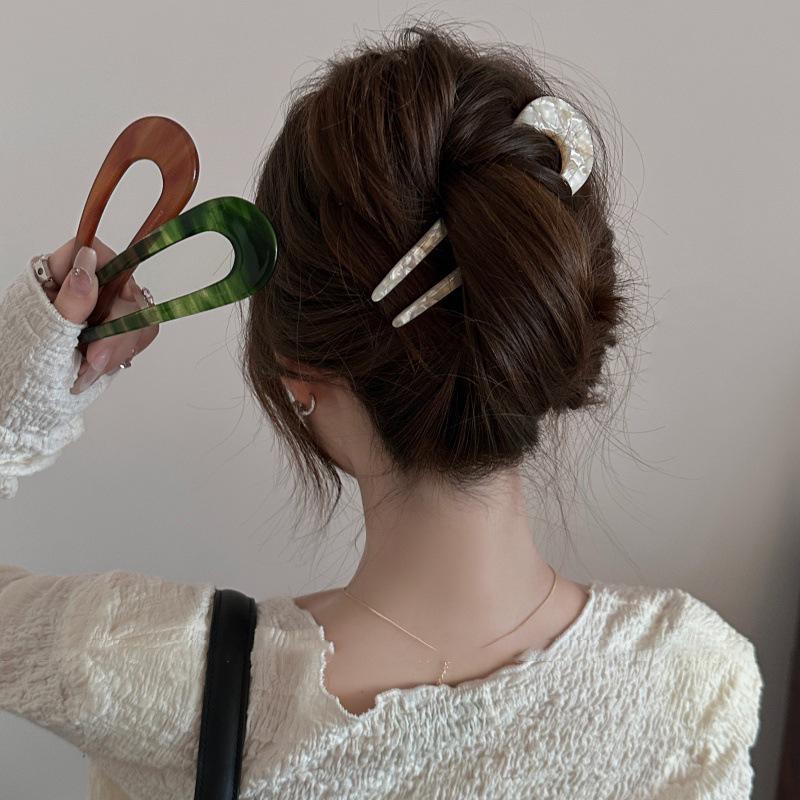 Elegant U-Shaped Chinese Hairpin: Women's Bun Tool, Decorative Insert Comb, Premium Hair Accessory