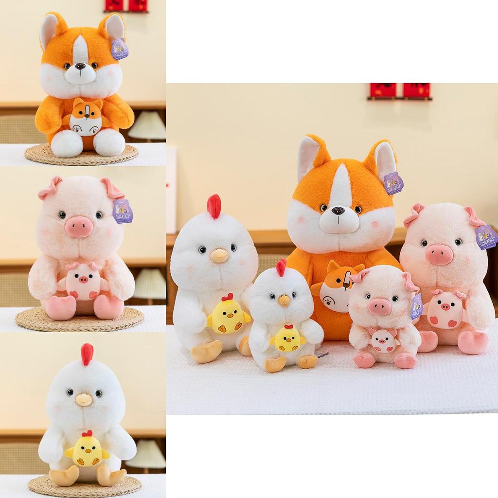 Creative Plush Hugging Dog Stuffed Toy For Kids With Soft Comforting Features In Cute Pig Design