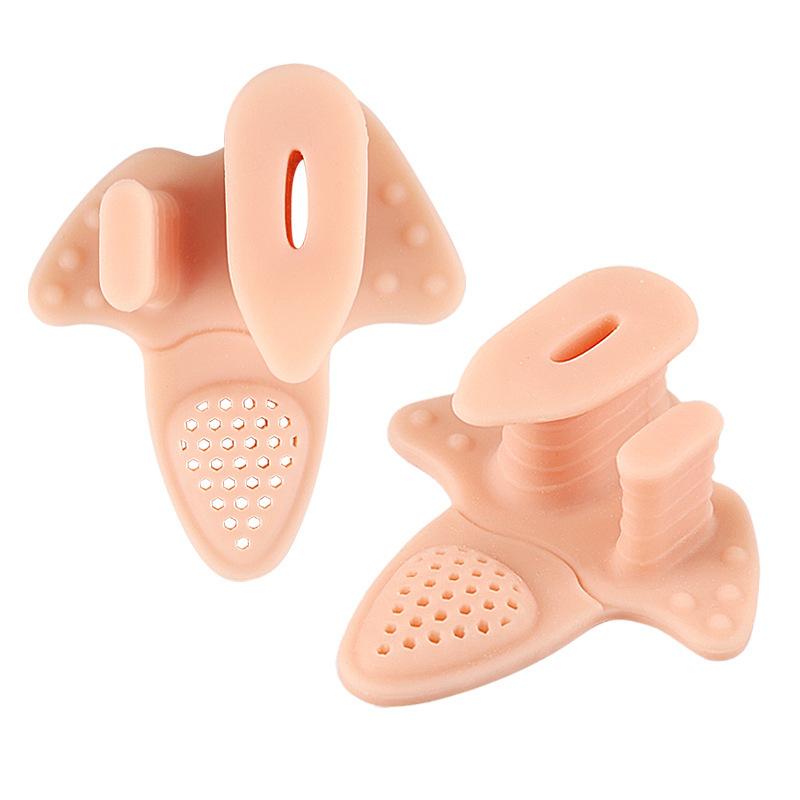 

1Pair Silicone Thumb Valgus Toe Separator Soft Shock-absorbing Massage Forefoot Pad With Holes Hallux Valgus Bunion Corrector тілесний