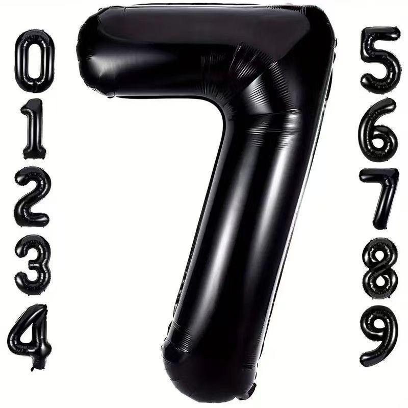 32-inch Black Aluminum Foil Balloons for Birthday Party Decorations