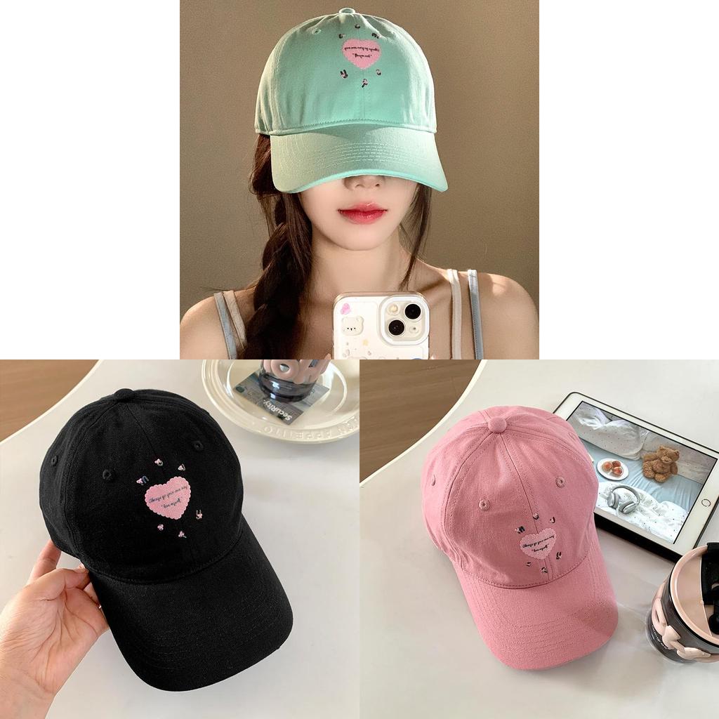 Mipha Mambo Heart Embroidered Baseball Cap For Women Spring Fashion