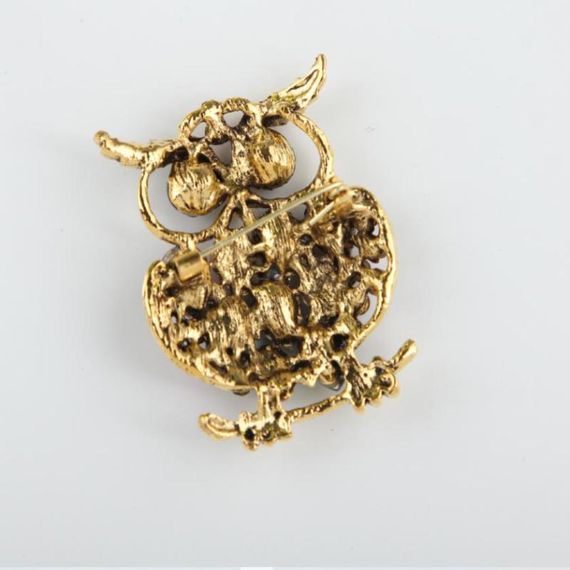 Fashion Vintage Rhinestone Lovely Owl Brooches For Women Clothing Coat Jewelry Accessries Gifts