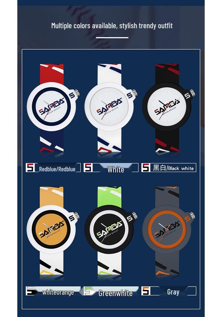 Sanda Silicone Strap Trendy Personality Watch: Unisex, Cool, Simple, for Primary & Secondary School Students.