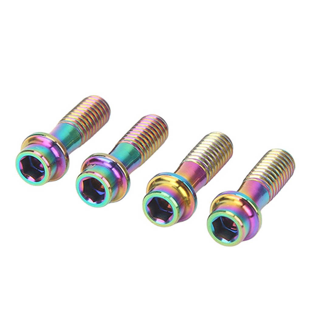 4Pcs Bike Brake Lever Fixed Screws M6x18mm Titanium Alloy Light Weight Bike Screws Mountain Bike Accessories Colorful