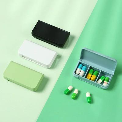Mini estuche organizador de pastillas portátil, pastillero de 3 rejillas, contenedor de almacenamiento para tableta, pastillero semanal para medicina, dispensador de medicamentos