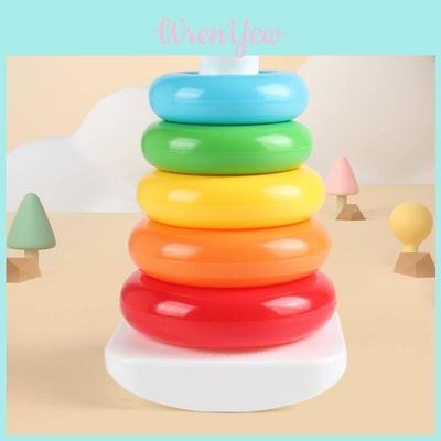 Rainbow Spinning Stacking Rings Toy For Baby Brain Development And Visual Skills