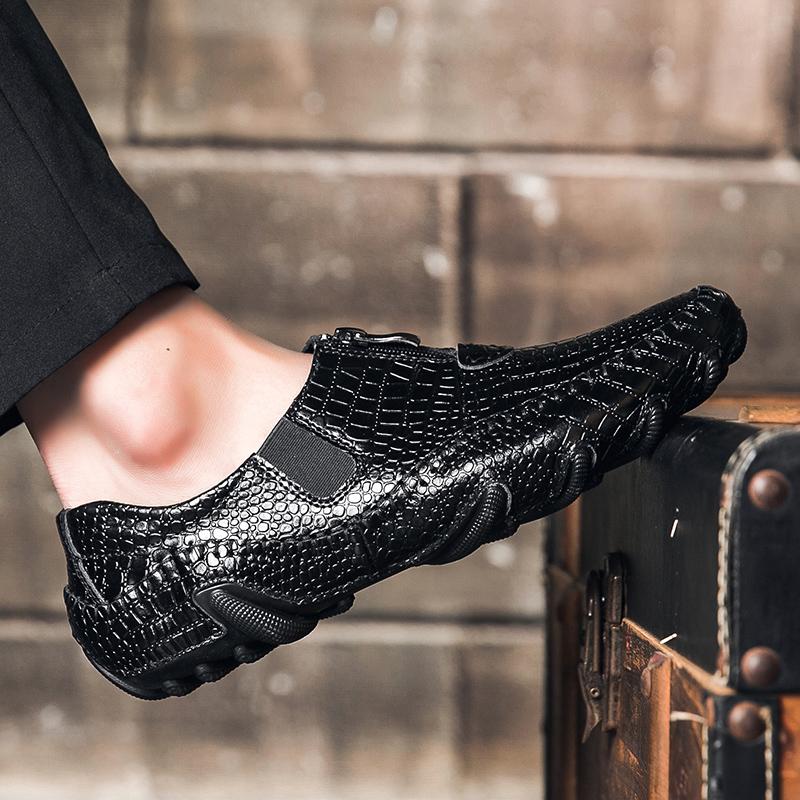39-46 Mode Herr Casual Läderskor Loafers Moccasins Platt Körskor