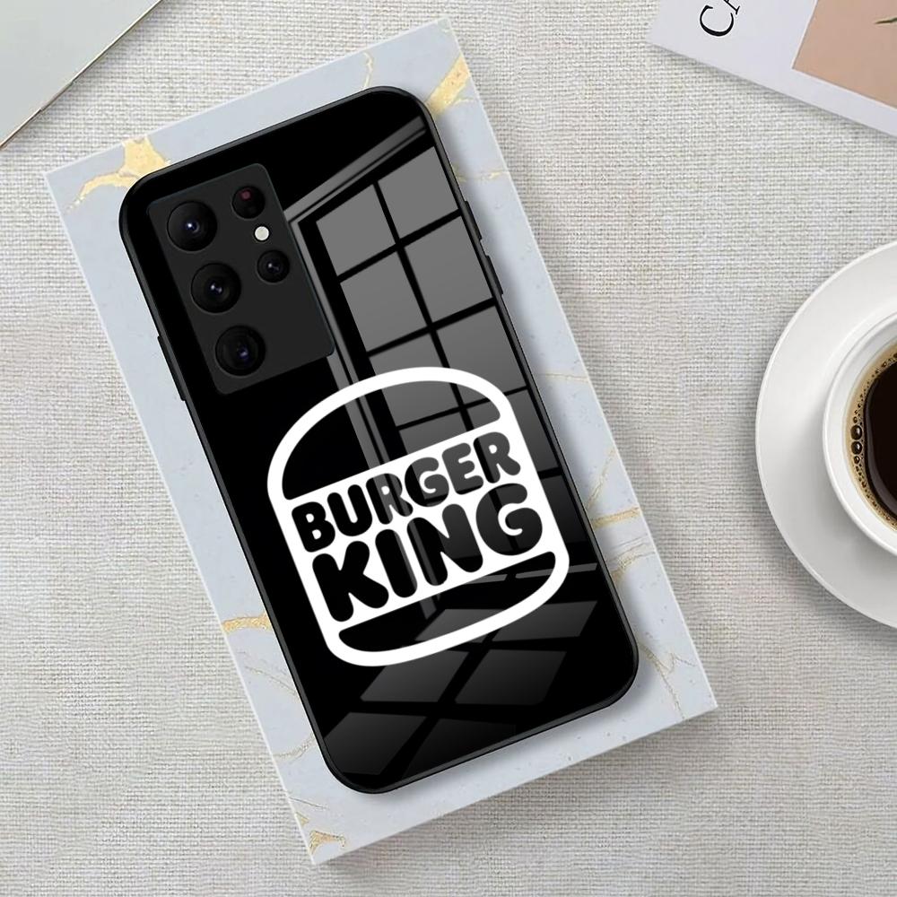 Brand Burger King Phone Case For Samsung S26 S25 Edge Ultra 23 22 21 20 Ultra Plus S24 Fe Glass Cover