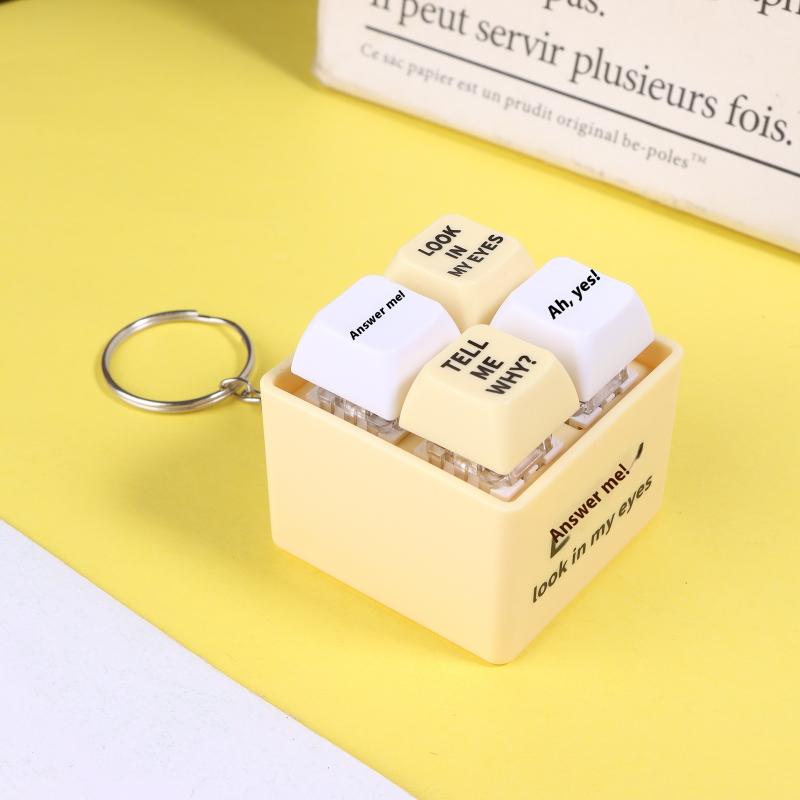 Creative Monkey Keyboard Figure With Voice Decompression Button Keychain Pendant Fun Decompression Toy