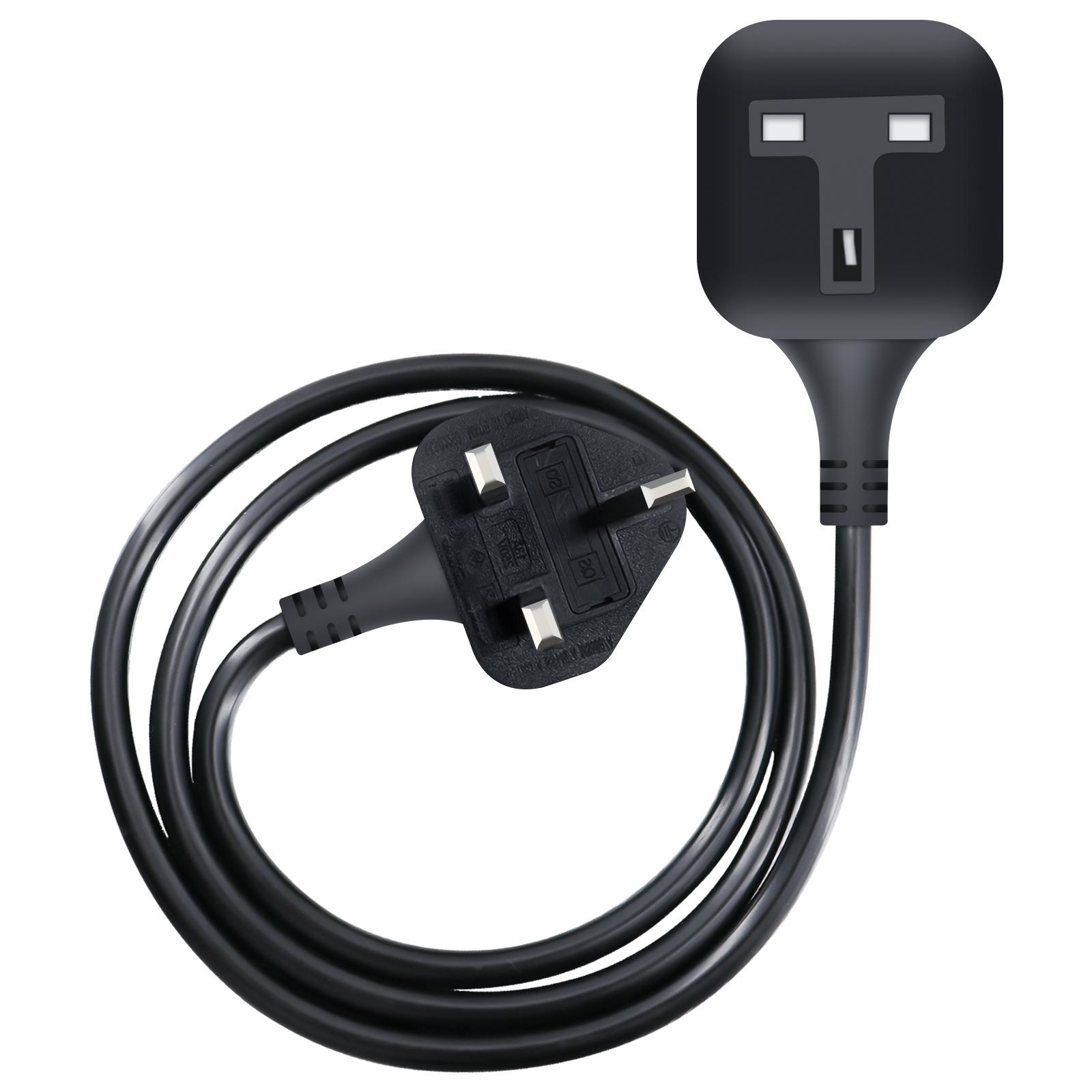 

Подовжувач Британського стандарту 1/2/5 м, подовжувач живлення Великобританії з однією розеткою 13A 3250W 3PIN для домашнього ПК 1m Calbe,UK Plug чорний