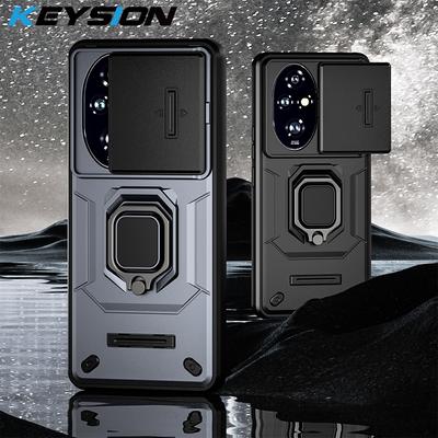 KEYSION Funda a prueba de golpes para HONOR 200 Pro 5G, cubierta deslizante para lente de cámara, anillo de protección, soporte para teléfono, Huawei Honor 200