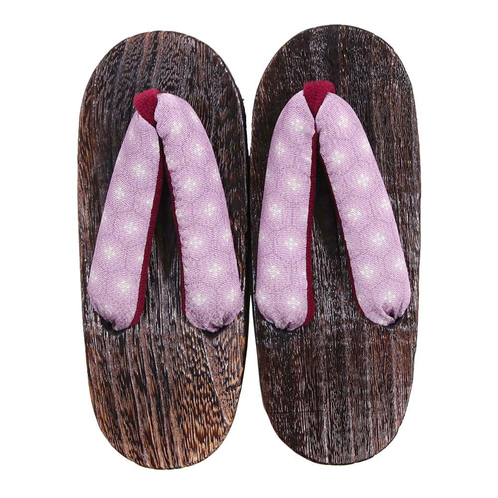 Geta Burnt Girls [KYOETSU] Clogs, Dull, Paulownia, (4 Lilac, Measurement_18_point_0_centimeters)