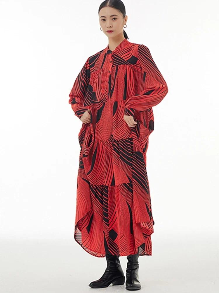 XITAO Full Sleeve Striped Fashion Casual Loose Women Dress DMJ3423